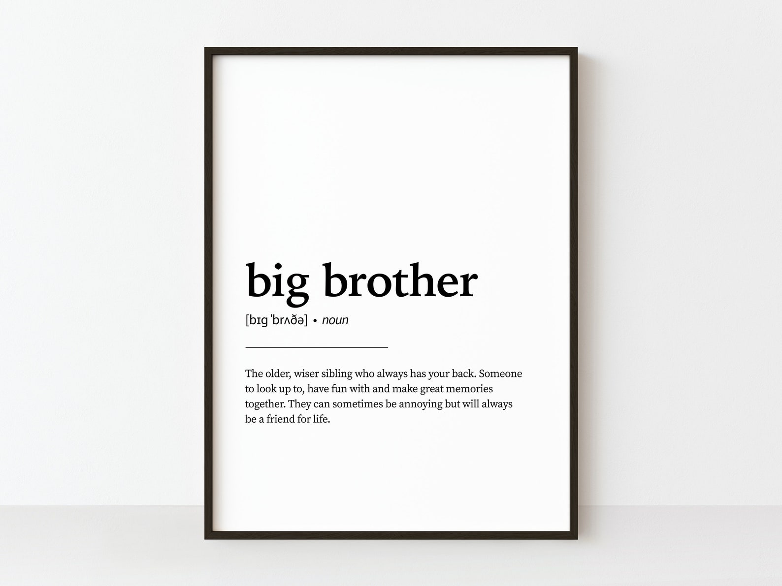 Big Brother Definition Print Printable Wall Art Brother Etsy