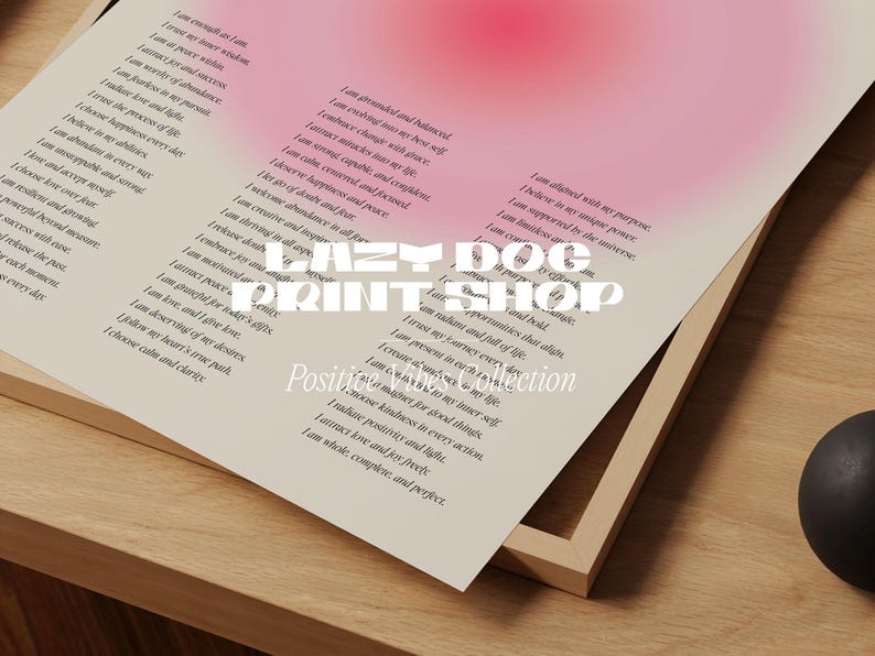 Positive Affirmation Wall Art, Positive Mantra Print, Daily