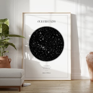 Personalisierte Sternenkarte Wandkunst, Hochzeitstag oder Jahrestag Geschenk, Besonderer Tag Druck, Sternenkarte Wandkunst, Benutzerdefiniertes Valentinstag Geschenk