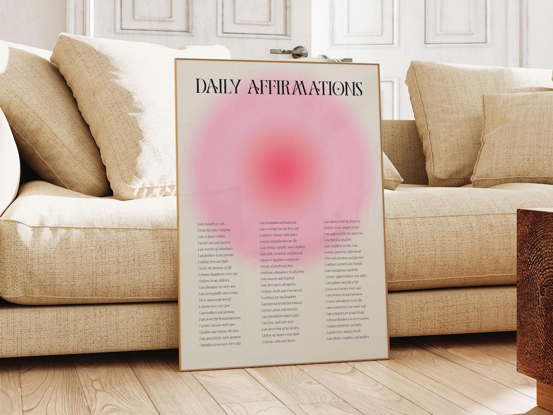 Positive Affirmation Wall Art Positive Mantra Print Daily