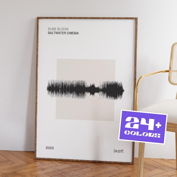 Spersonalizowany wydruk artystyczny „Soundwave Song”: spersonalizowany plakat muzyczny – do pobrania w wersji cyfrowej