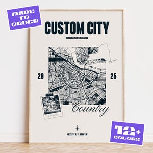 Personalized City Map Print: Custom Travel Poster (Digital Download)