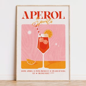 Retro Aperol Spritz Print: Stylish Bar & Kitchen Wall Art (Digital Download)