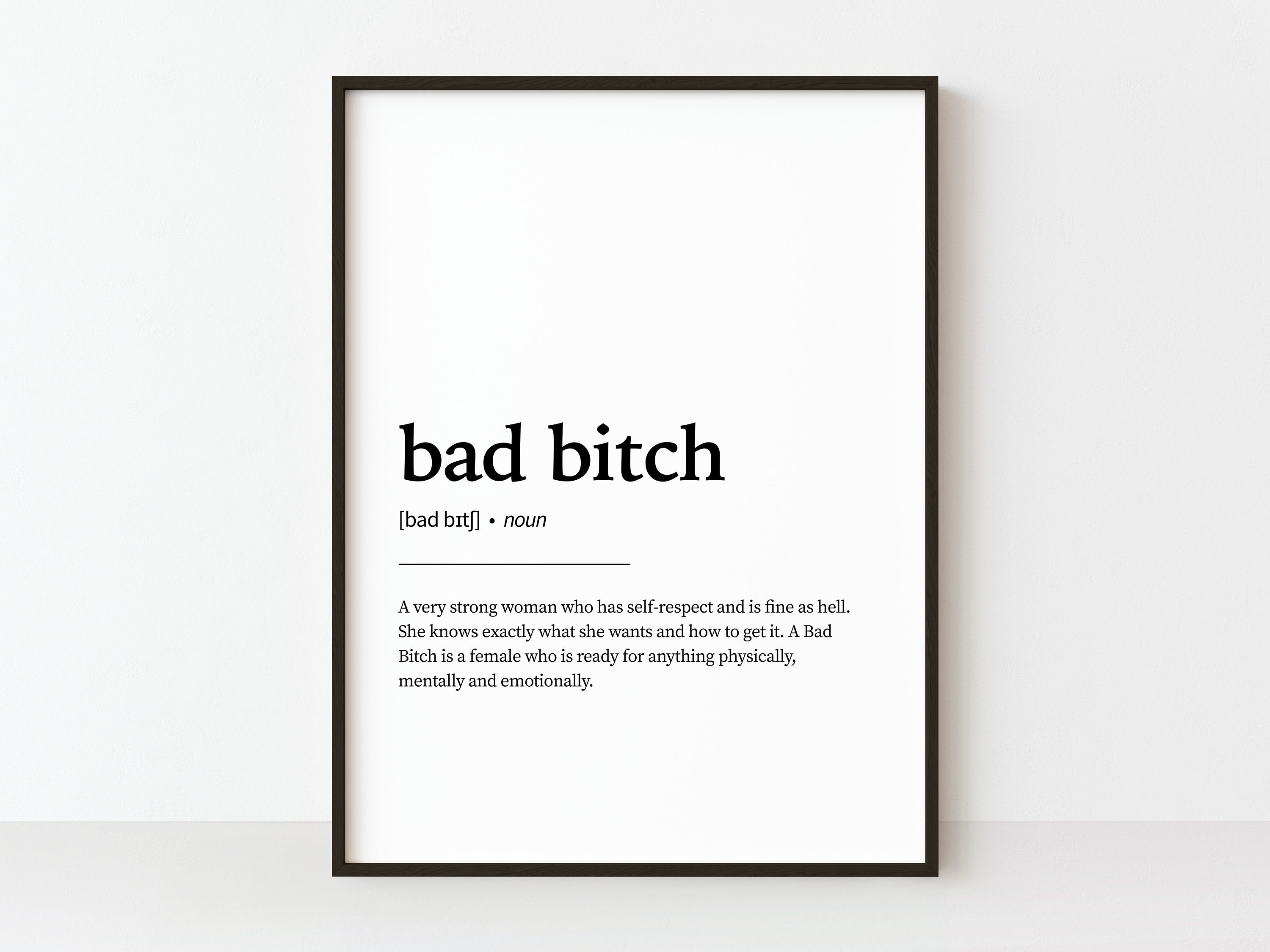 Bad Bitch Definition Print Printable Wall Art Minimal Wall Etsy Australia