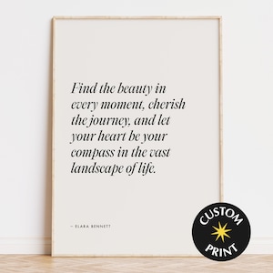 Personalised Quote Wall Art Print, Custom Text Print Wall Art, Positive Affirmation Poster Home Decor