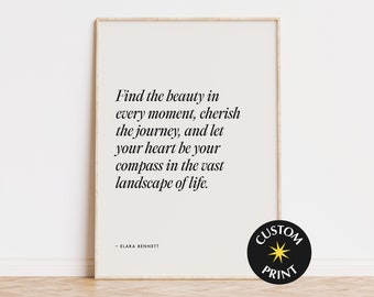 Personalised Quote Wall Art Print, Custom Text Print Wall Art, Positive Affirmation Poster Home Decor