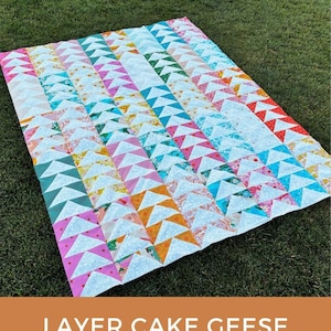Layer Cake Geese Quilt Pattern - PDF Download - Layer Cake Quilt Pattern - Flying Geese Quilt Pattern - Beginner Quilt Pattern