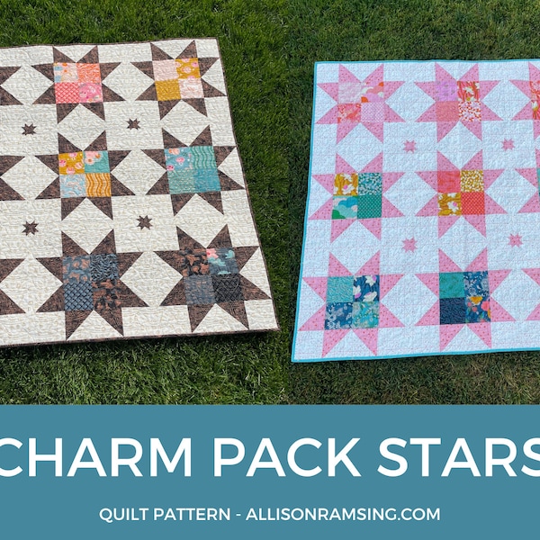 Charm Pack Stars Quilt Pattern - PDF Download