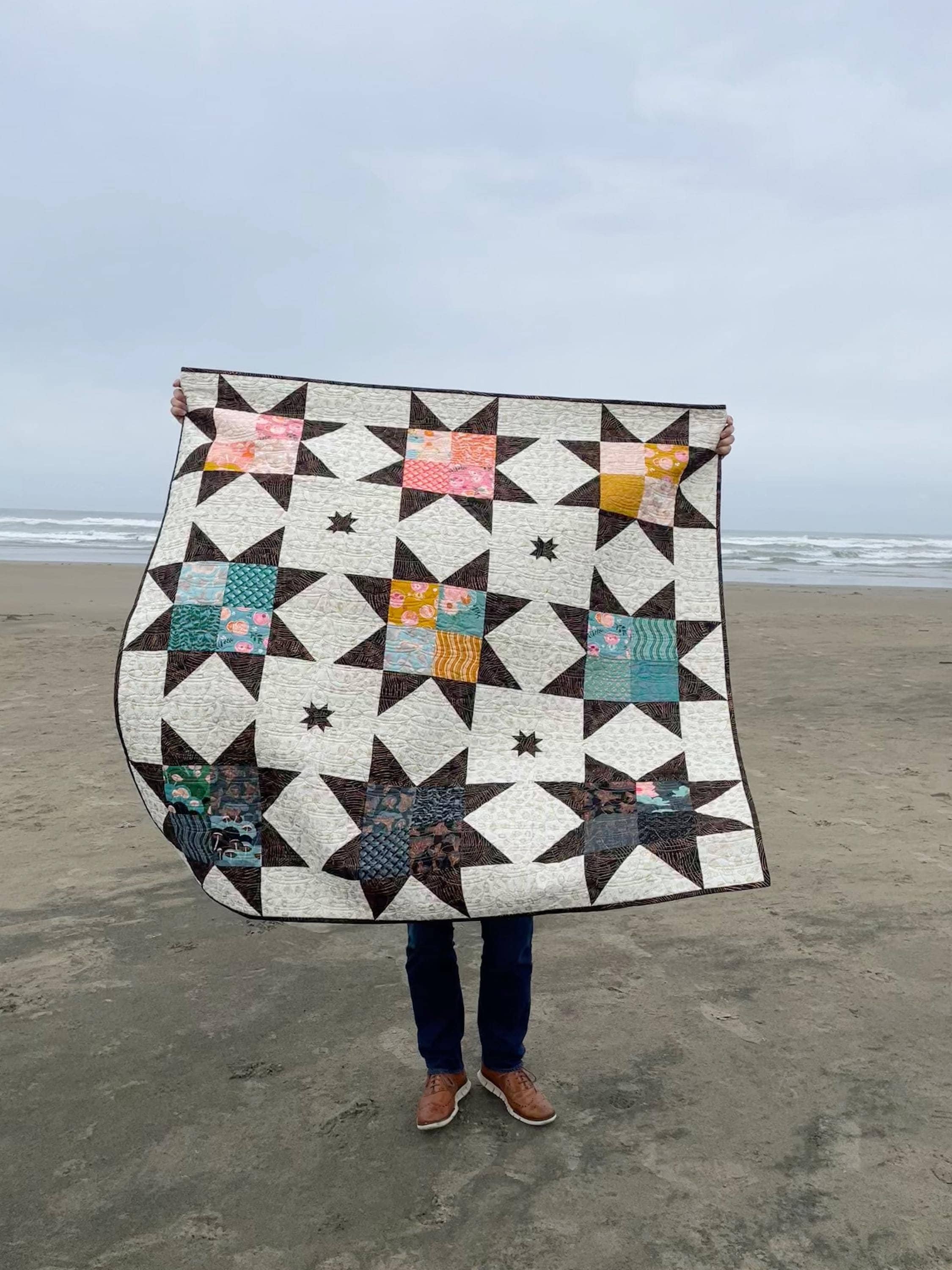 Charm Pack Stars Quilt Pattern - PDF Download - One Charm Pack Pattern - Two Charm Pack Pattern - Charm Pack Quilt Pattern - Sawtooth Star