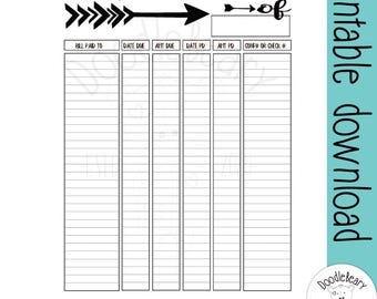 Tracker delle fatture mensili PDF stampabile, download immediato, download digitale, stampabile, fatture
