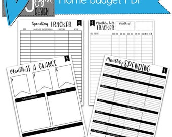 Monthly budget tracker printable PDF, insert for Goodnotes planner