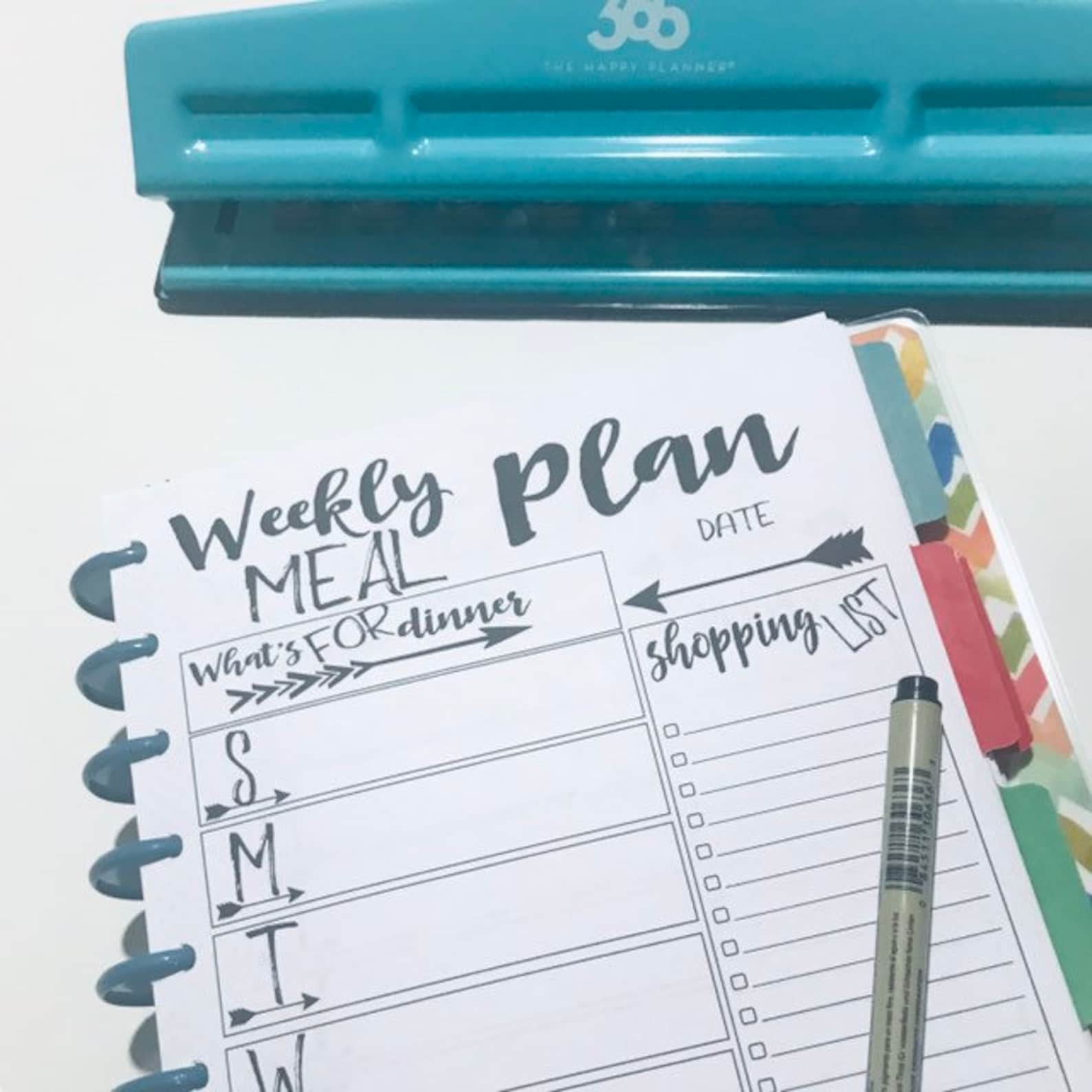 Meal Planner Classic Happy Planner Printable Insert Mambi | Etsy