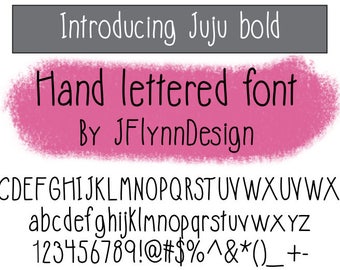 Hand letter TTF font, Juju Bold font, Font