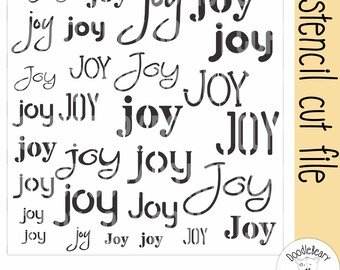 Joy - Stencil svg laser cut file, cutting machine file