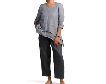 Linen Set womens clothing in various colors, linen joggers with pockets, matching two piece linen set, sustainable clothing, linen blouse