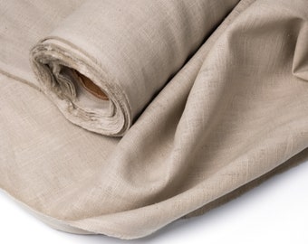 Natural linen Taupe fabric by the yard, 100% pure linen fabrics in colors, eco friendly washed farmhouse linen fabrics by the meter