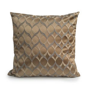 Gray/Tan/Light Tan Pillow, Decorative Throw Pillow Cover, Cushion Covers, Accent Pillow, Pillow Sham, Satin Blend Pillows, farmhouse pillows