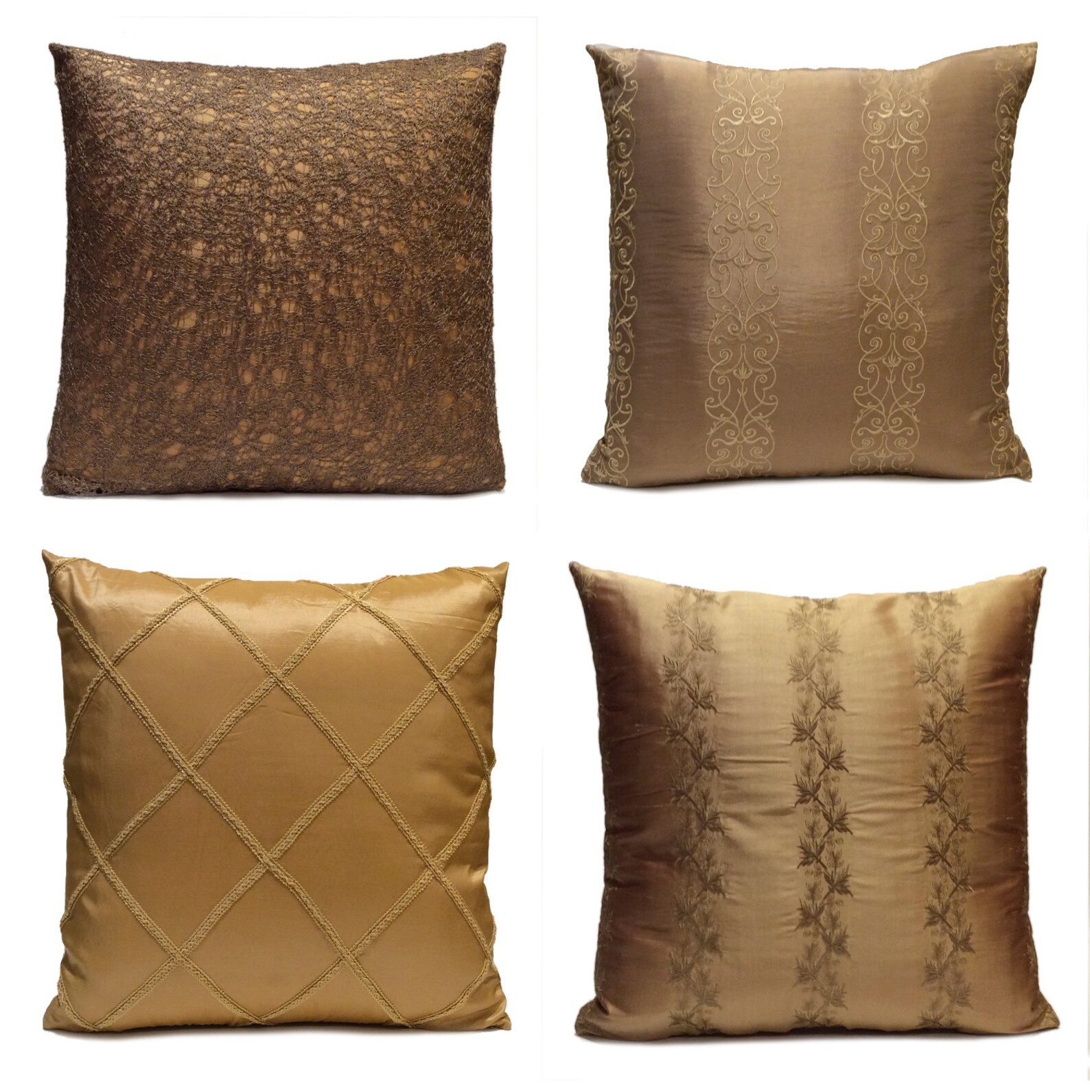 Brown Gold Pillow Throw Pillow Cover Decorative Pillow Etsy