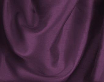 Plum Purple Silk fabric, trending multi purpose silk blend fabric, simple plain neutral, polyester modern pattern coordinating faux, runner