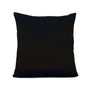 Black Pillow, Throw Pillow Cover, Decorative Pillow Cover, Cushion Covers, Pillowcase, Accent Pillow, Toss Pillow, Silk Blend, Home Decor