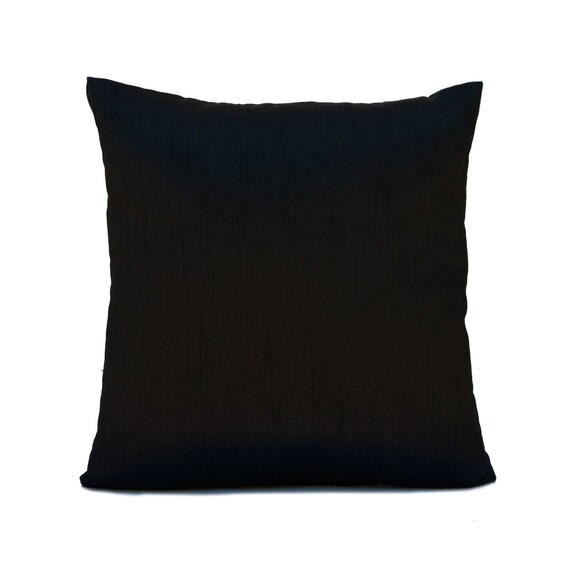 Black Pillow, Throw Pillow Cover, Decorative Pillow Cover, Cushion Covers,  Pillowcase, Accent Pillow, Toss Pillow, Silk Blend, Home Decor