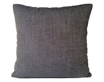 Dark gray throw pillow cover, decorative cushion Covers, accent velour blend toss pillow, light charcoal sparkly farmhouse modern pillowcase