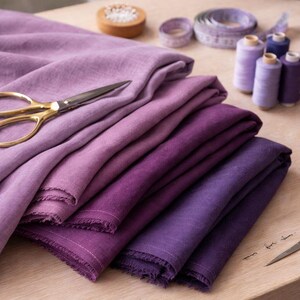 Lavender Linen Fabric by the Yard – Washed 100% Flax Linen for Clothing, Curtains & Home Decor | Medium Weight image 7