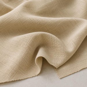 Natural linen Khaki fabric by the yard, 100% pure linen fabrics in colors, ecofriendly washed farmhouse linenflax fabrics by the meter