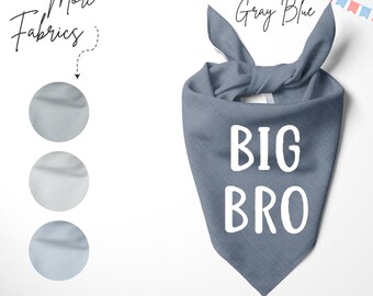 Big Sis or Big Bro Dog Bandana, Baby announcement day, Birth announcement, Linen bandana for pets, Baby shower gift, Maternity Photoshoot