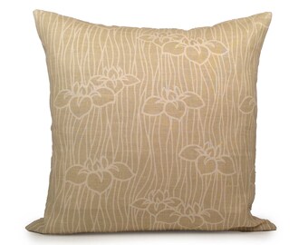 Light Mustard Yellow & Off White Designer Pillow, Decorative Throw Pillow Cover, Cushion Covers, Toss Pillow, Linen Pillow, Boutique Pillows