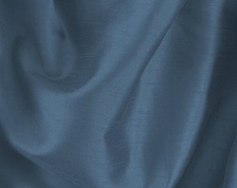 Tessuto di seta blu, tessuto misto seta multiuso di tendenza, semplice poliestere neutro semplice, modello moderno, corridore da tavolo finto coordinato