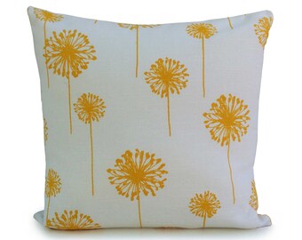 Yellow/White Pillow Cover, Decorative Throw Pillow Cover, Cushion Cover, Accent Pillow, Large Dandelion Pillow, lumbar pillow, Boho pillow.