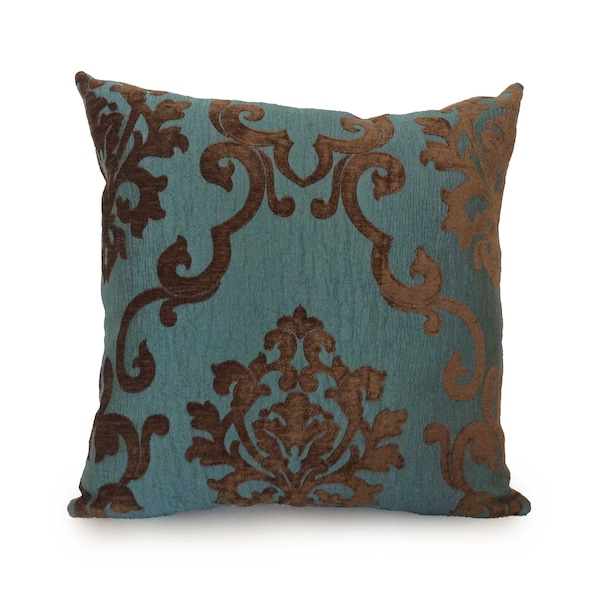 Blue Brown Pillow Etsy