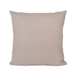 Puede incluir: Una almohada de tiro lisa de color beige claro, de forma cuadrada y con una textura suave similar al lino.