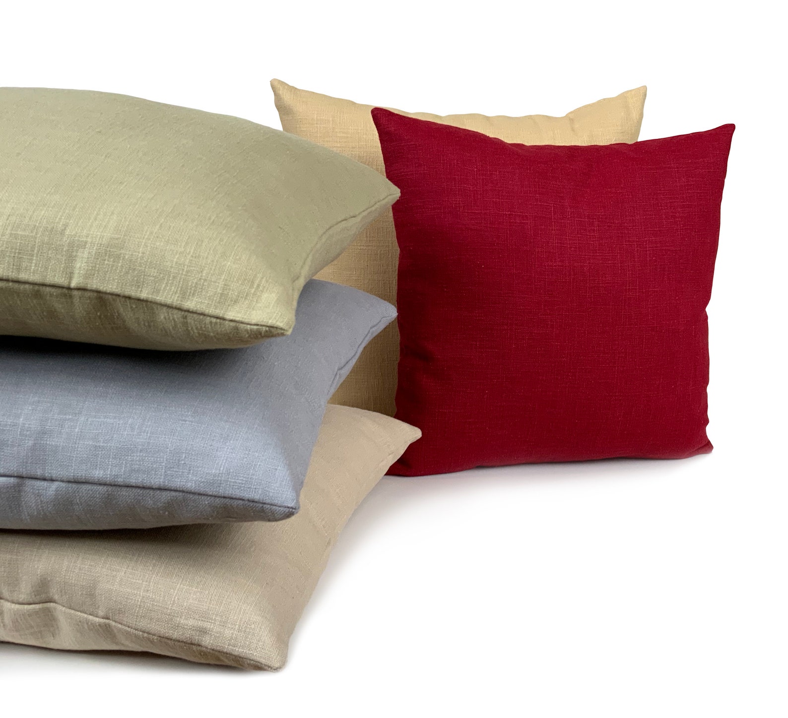 Multicolor Linen Decorative Pillow Cover Natural Linen Etsy