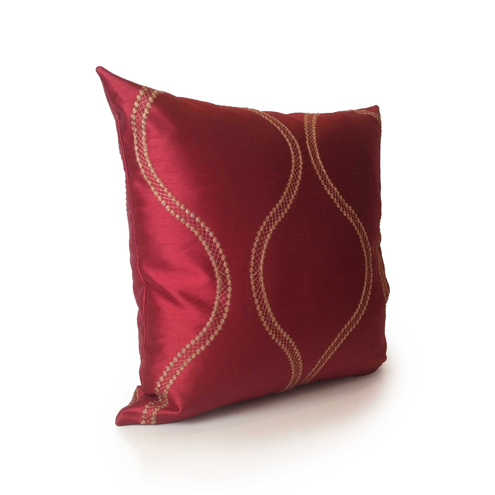 Red and Gold Pillow Throw Pillow Cover Decorative Pillow Etsy