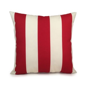 Red and off White Pillow, Throw Pillow Cover, Decorative Pillow Cover, Stripes pillow, Indoor and outdoor pillow, Cotton Blend Pillow,Modern