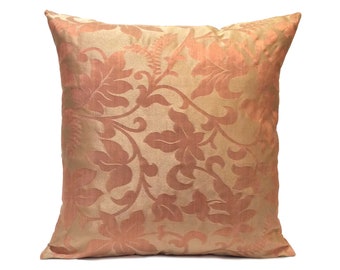 Beige &zalmroze kussen, plaid kussensloop, decoratieve kussensloop, kussenhoes, kussensloop, bloemenkussen, polyester, 18 "x18" grootte