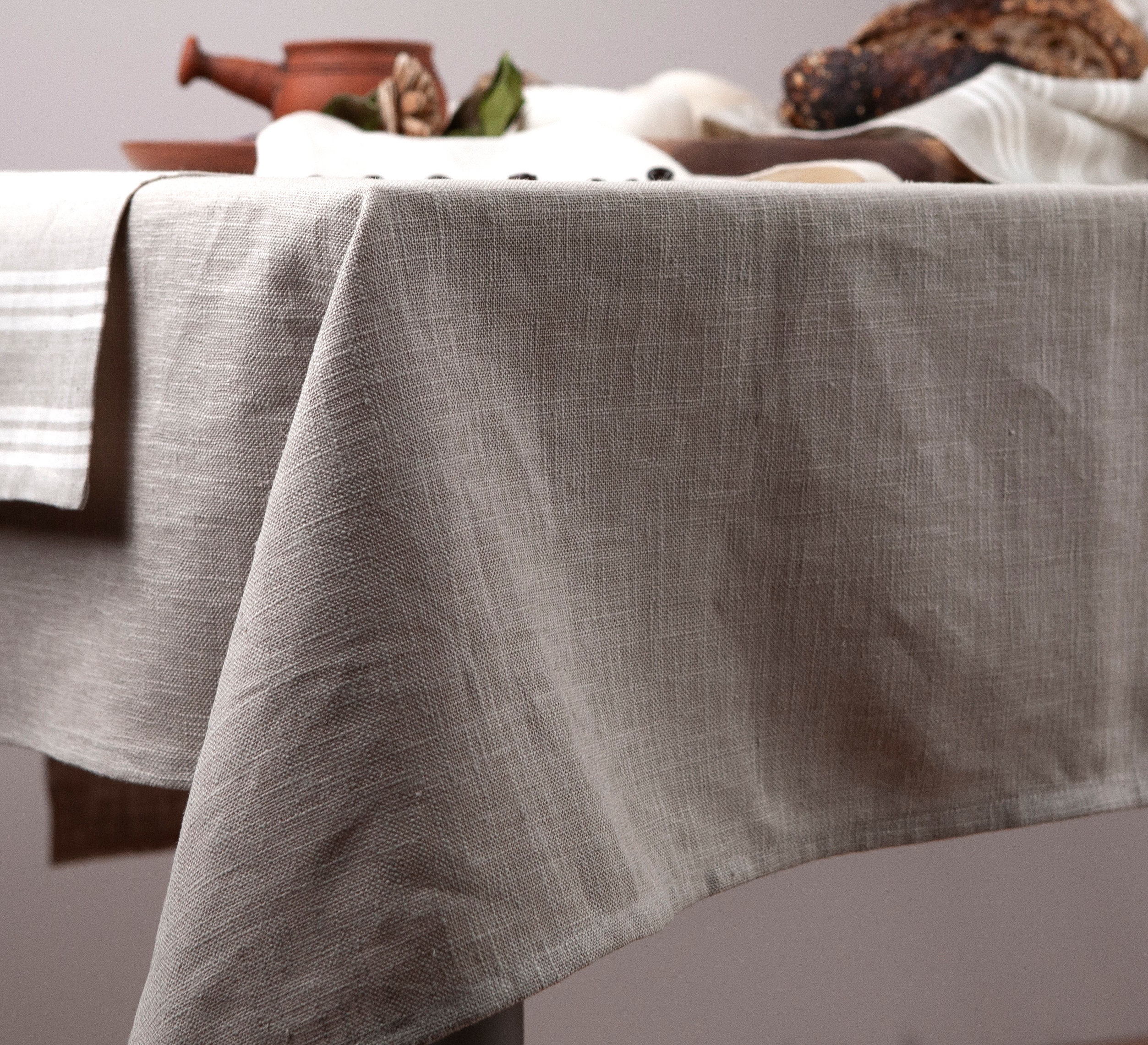 Kitchen & Dining Table Linens natural farmhouse tablecloth housewarming gift multicolor square