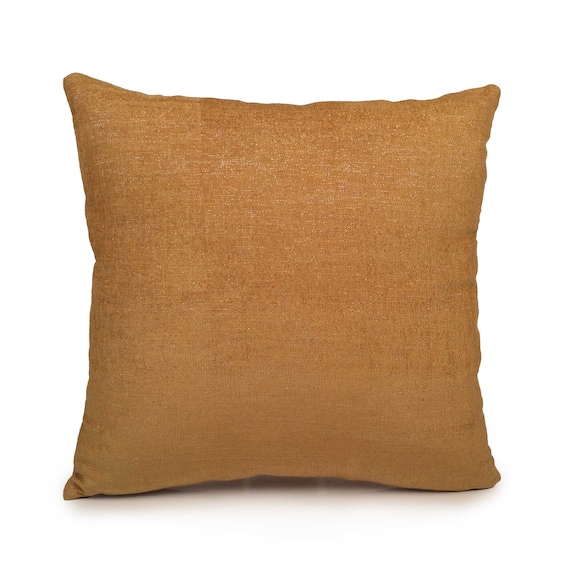 Gold Ocker Kissen, Deko Kissenbezug, Kissenhülle, Akzent Kissen, Velour Blend, Silber funkelnd, 16x16 Kissen
