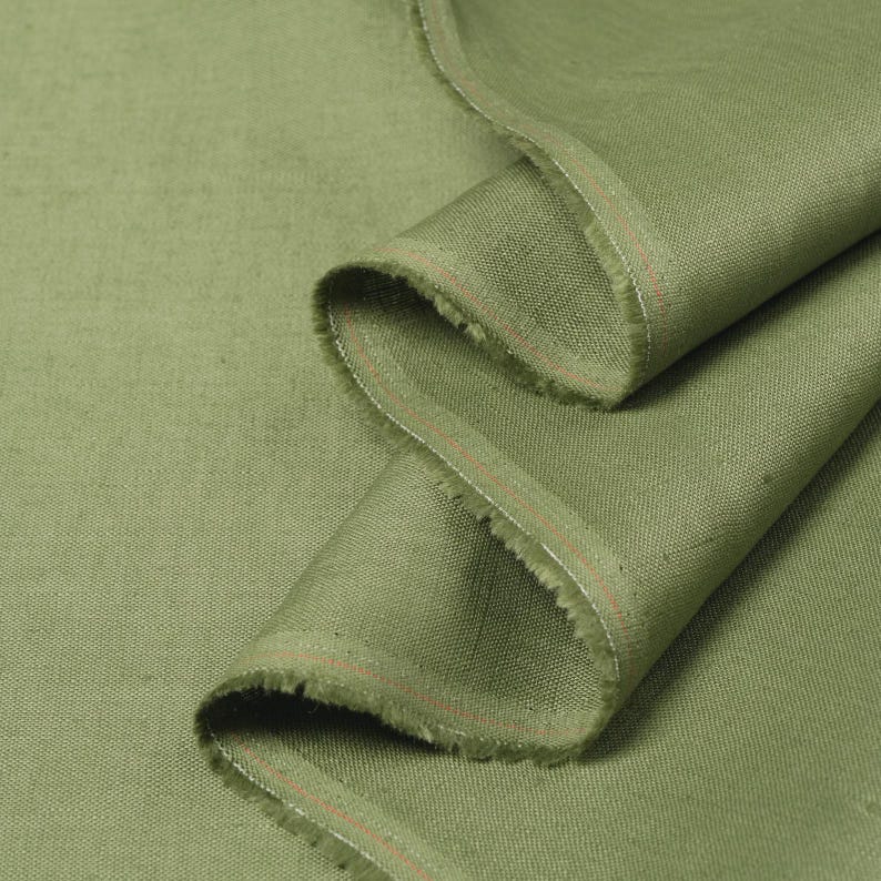 Pastel Green Linen Fabric by the Yard – Sage Light Green European Flax Linen, Medium Weight for Dresses, Curtains & Home Decor image 9