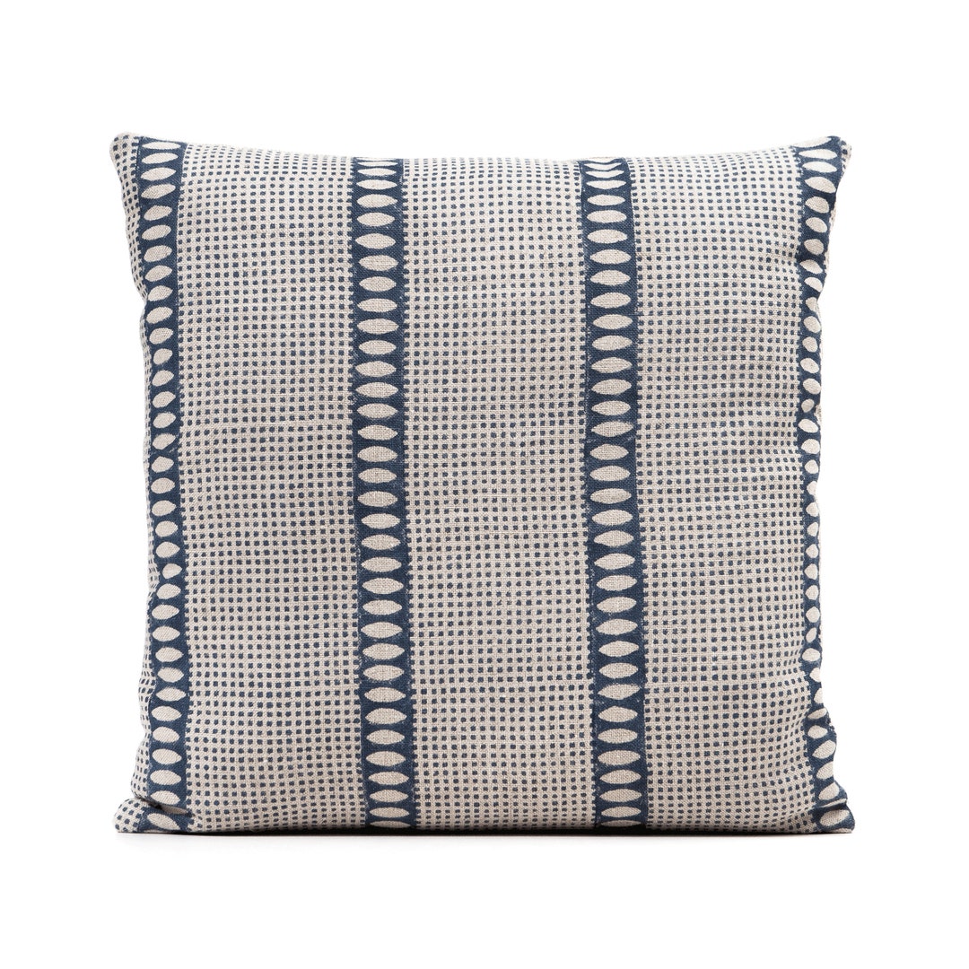 Bastideaux Nairobi Cinema in Twilight Blue Linen Pillow Cover, Designer