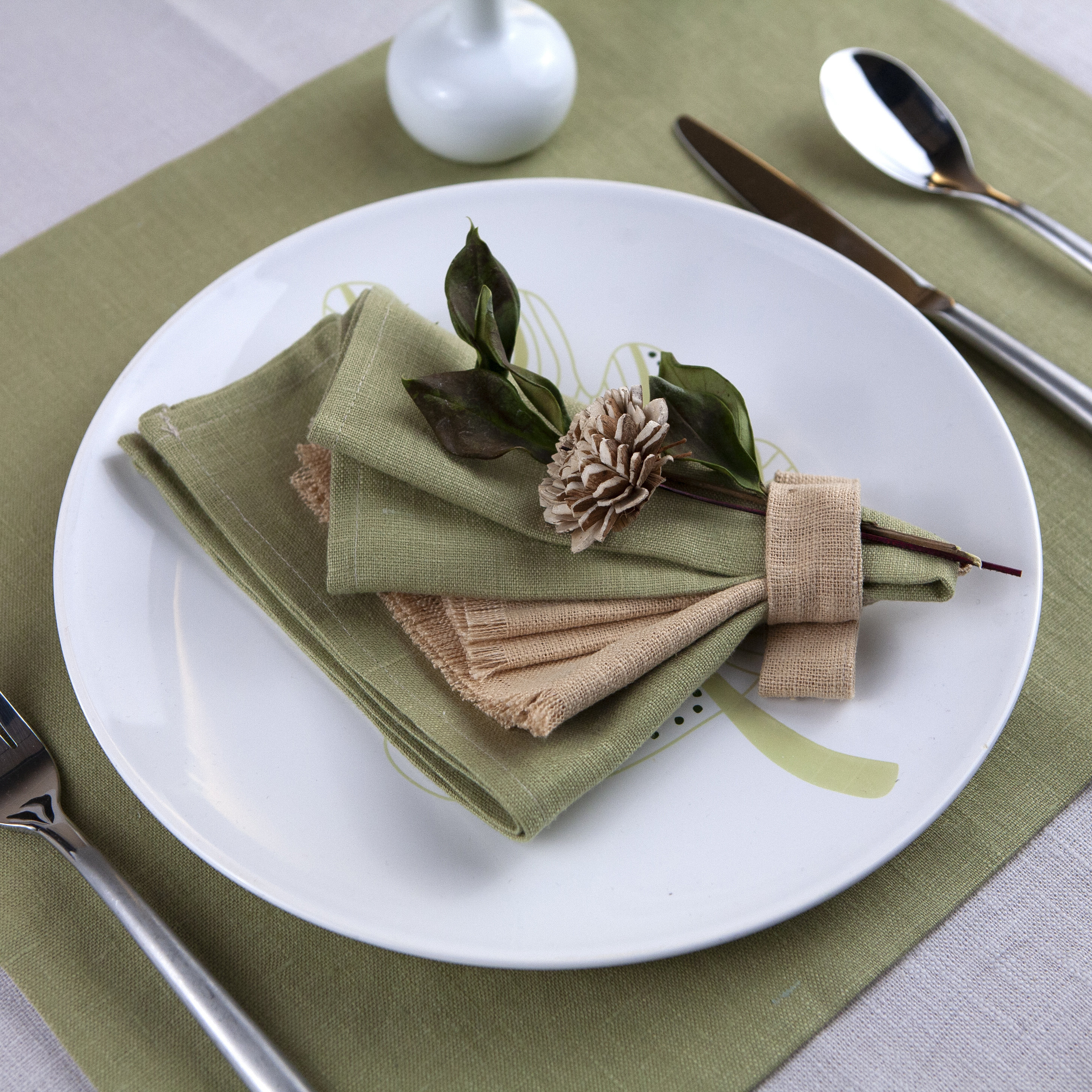 Olive Green Linen Washed Placemats Multicolor Linen Placemat Etsy Hong Kong