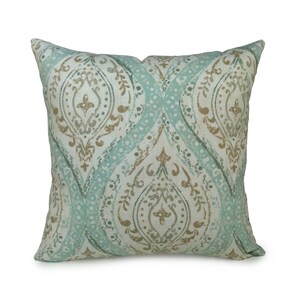Light Teal and Ivory Magnolia Home Christine Bray ikat pillow cover, Cotton Blend Decorative Throw Pillowcase, Accent Pillow, Cushion Pillow