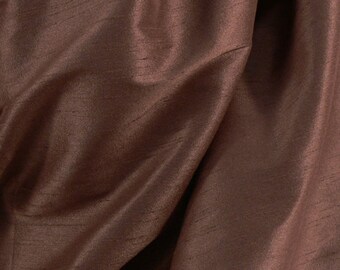 Brown silk fabric, trending multi purpose silk blend fabric, simple plain neutral polyester, modern pattern, coordinating faux table runner