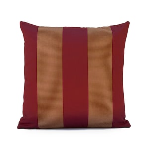 Red Pillow, Throw Pillow Cover, Decorative Pillow Cover, Cushion Cover, Pillowcase, Accent Pillow, Toss Pillow, Cotton Blend, Yellow Stripes