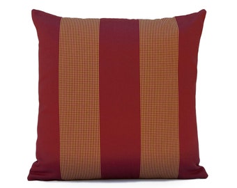 Oreiller rouge, Housse de coussin, Housse de coussin décorative, Housse de coussin, Taie d'oreiller, Oreiller décoratif, Coussin décoratif, Mélange de coton, Rayures jaunes