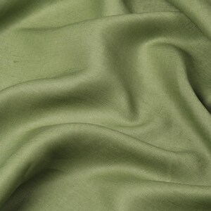 Pastel Green Linen Fabric by the Yard – Sage Light Green European Flax Linen, Medium Weight for Dresses, Curtains & Home Decor image 15