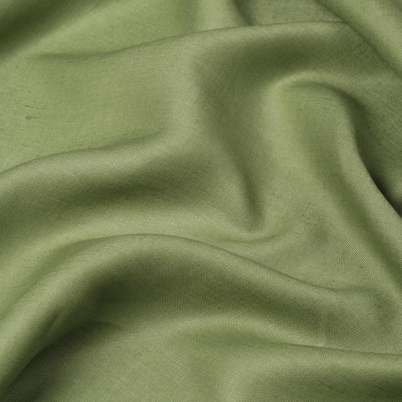 Pastel Green Linen Fabric by the Yard – Sage Light Green European Flax Linen, Medium Weight for Dresses, Curtains & Home Decor image 15