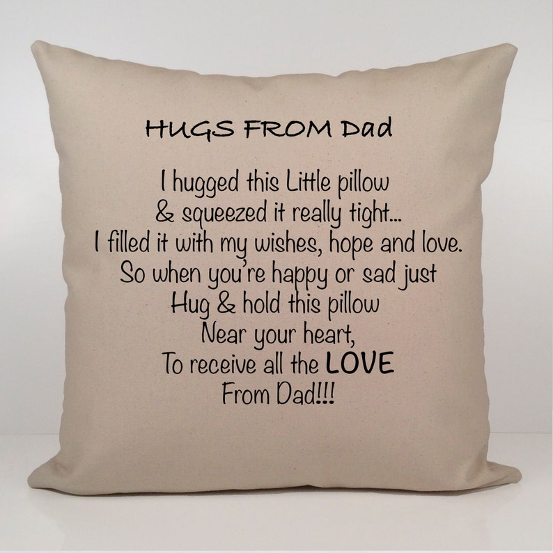 Hugs From Dad Throw Pillow Daughter Going Away Gift Dad Etsy